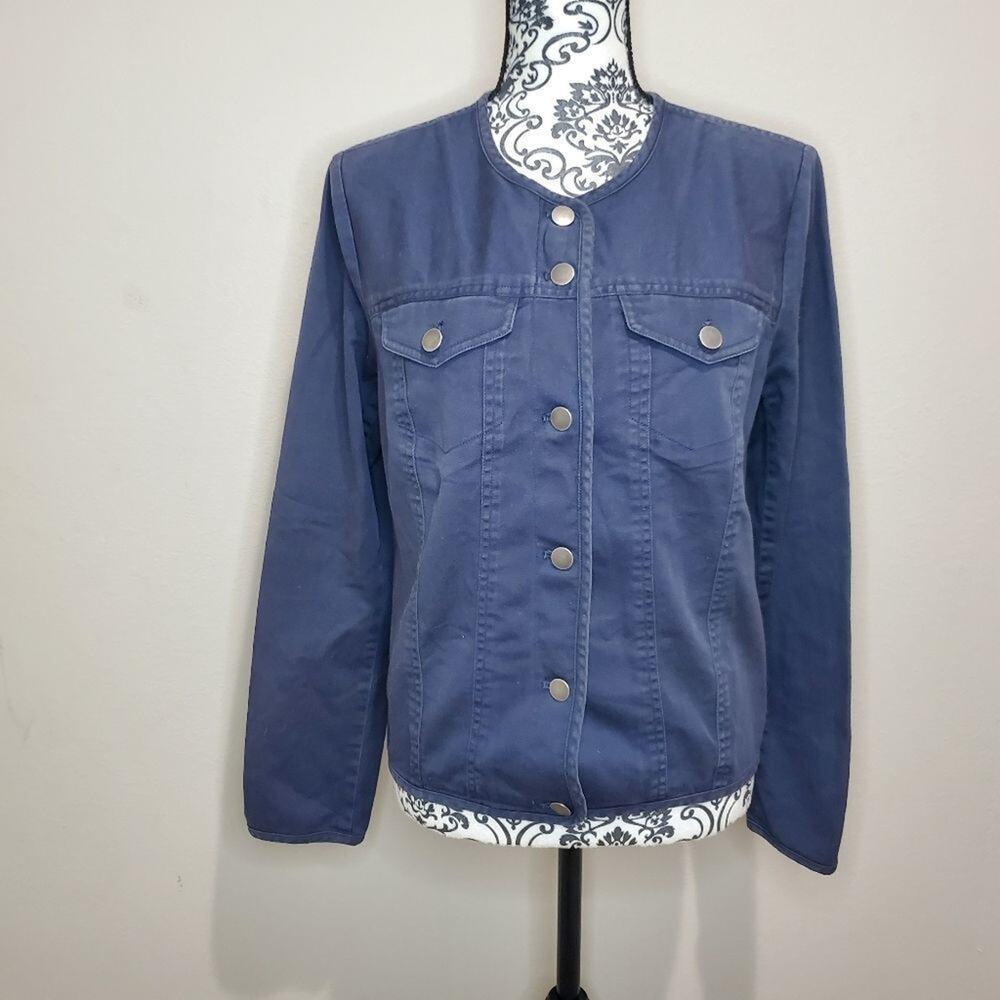 Pendleton Medium Womens Navy Button Down Jacket /… - image 1